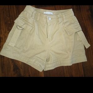 Angel Kiss Beige Cargo Shorts for Women